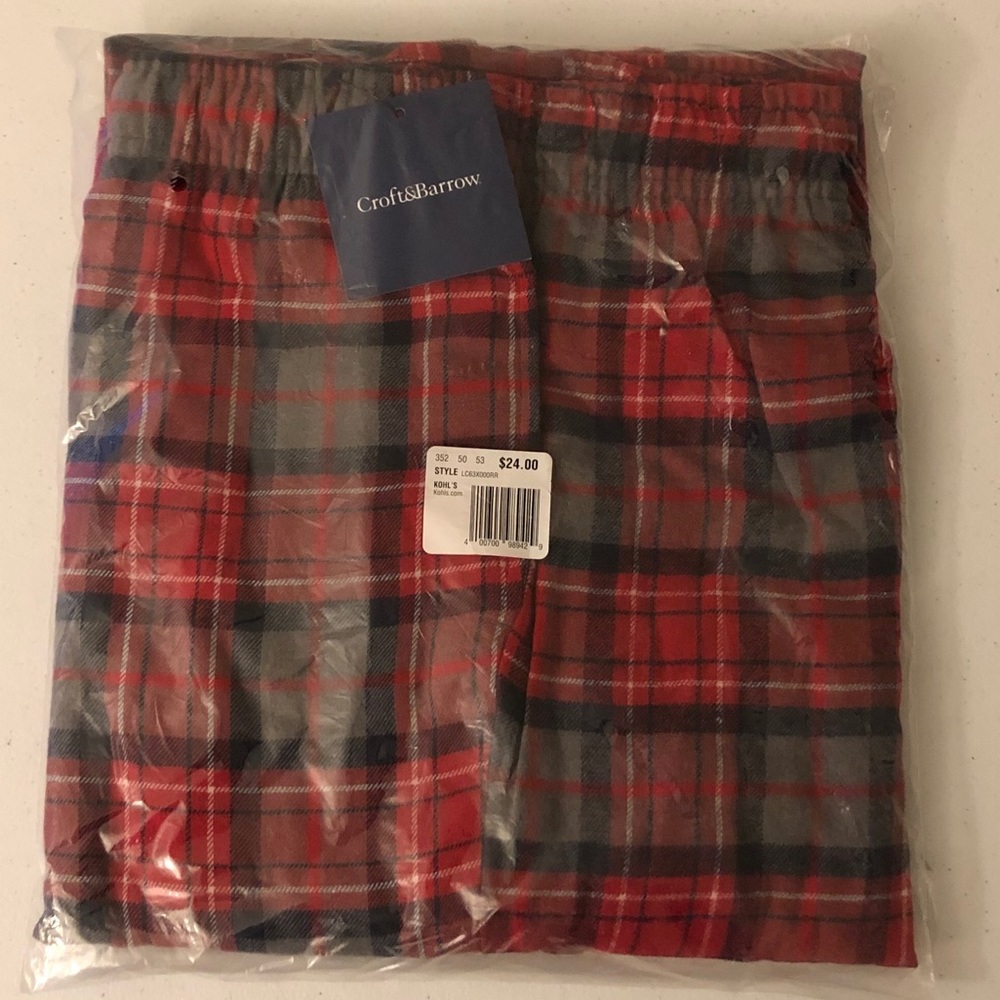 Men’s Croft and Barrow Flannel PJ Pants Size L